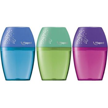 Maped 1 Hole Sharpener Assorted Colour Pack of 3