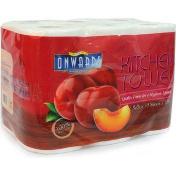 Onwards Kitchen Towel 6 Rolls x 70 Sheets x 2Ply