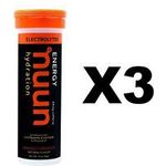 Nuun Sport + Caffeine Mango Orange Electrolyte Tablets 3 Tubes Of 10 Tabs