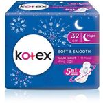 Kotex Soft And Smooth Overnight Wing 32cm 12pcs