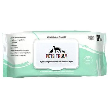 Pets Truly Hypo-Allergenic Unbleached Bamboo Wipes (80sheets)