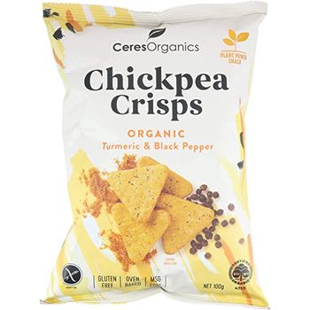 Ceres Organics Chickpea Crisps Turmeric And Black Pepper 100g