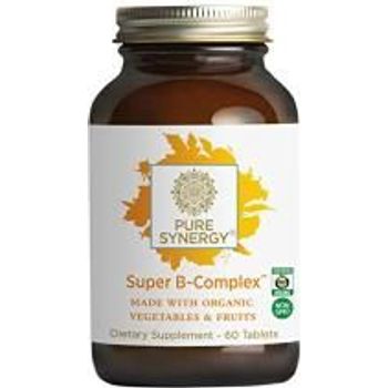 Pure Synergy Super Bcomplex 60 Tablets B Vitamin Made Worganic Fruits Veggies