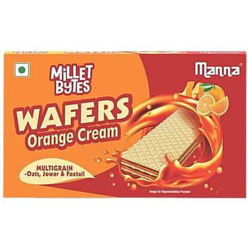 Manna Millet Bytes Multigrain Wafers,Orange Cream 75g