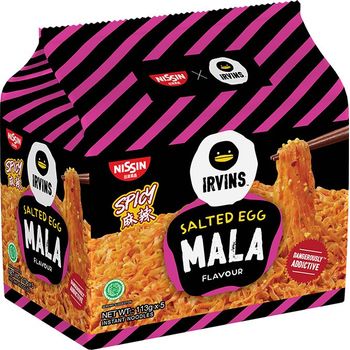Nissin Irvins Mala Salted Egg Packet Noodles 5 x 113g