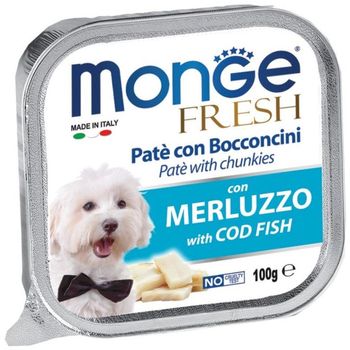 Monge Fresh Cod Fish Pate with Chunkies Tray Dog Food 100g