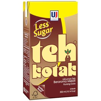 Ultrajaya Teh Kotak Less Sugar 300ml