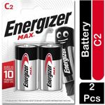 Energizer Max Sizec Long Lasting Alkaline Batteries 2 Pack