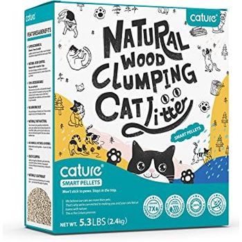Cature Natural Wood Clumping Flushable Cat Litter Smart Pellets 53lb