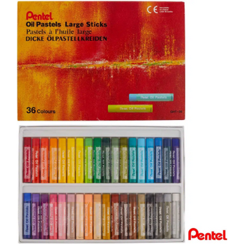 Pentel Oil Pastel Large Sticks GHT-36 Colours Set