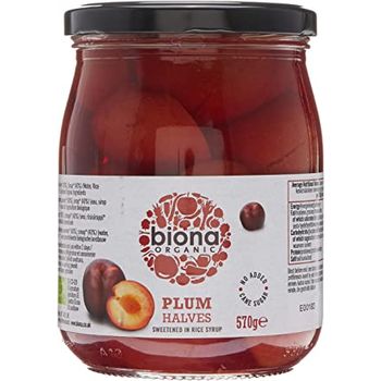 Biona Organic Plum Halves In Rice Syrup 570g