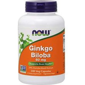 Now Foods Supplements Ginkgo Biloba 60mg 240 Veg Capsules