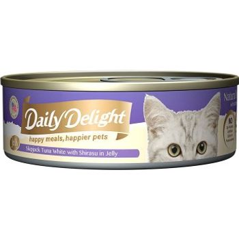 Daily Delight Jelly Skipjack Tuna with Shirasu Can Cat Food 80g x 48