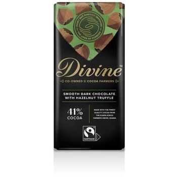 Divine Chocolate Dark Smooth Hazelnut Choc 90g