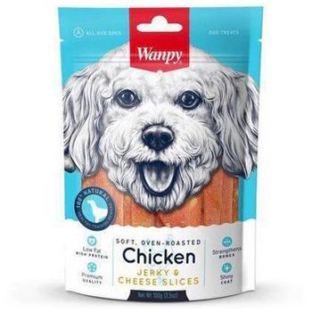 Wanpy Dog Oven Roasted Chicken Jerky And Cheese Slices 100g