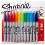 Sharpie Permanent Markers Fine Point Assorted Colours 12CT