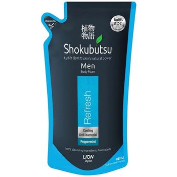 Shokubutsu Body Foam Mens Refresh Peppermint 600ml