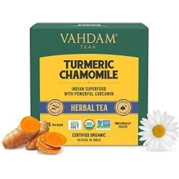 Vahdam Organic Turmeric Chamomile Tea Bags Calming Tea 30g