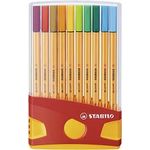 Stabilo Point 88 Fineliner Pens 04 Mm 20-color Plastic Case Set