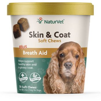 NaturVet Skin & Coat Plus Breath Aid (70 Soft Chews)