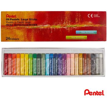 Pentel Oil Pastel Large Sticks GHT-24 Colours Set