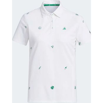 Adidas Women Golf Play Green Monogram Polo Shirt