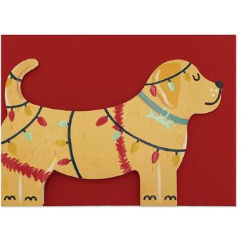 Raspberry Blossom Labrador Puppy in Christmas Lights