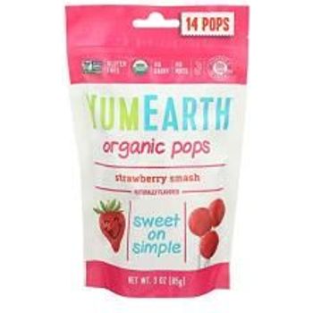 Yum Earth Organic Pops Organic Strawberry Lollipops 87g