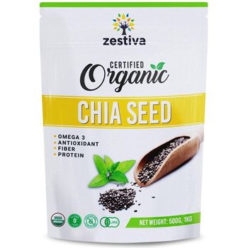 Zestiva Organic Black Chia Seeds 500g