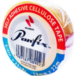 Panfix Self Adhesive Cellulose Tape, 12mm, 19mm, 25mm x 25yards 