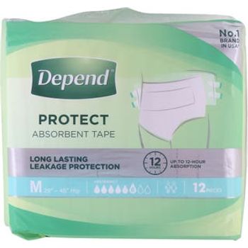 Depend Protect Absorbent Tape  M 12pcs