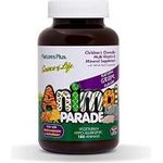 NaturesPlus Animal Parade Source of Life Children&Chewable Multivitamin Grape Flavor 180 Animal Shaped Tablets Promotes Health and Wellbeing Vegetarian Gluten 90 Servings