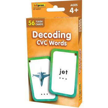 Teacher Created Resources Decoding CVC Words Flash Cards