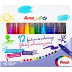 Pentel Arts Colouring Fibre Tip Pens Pack of 12