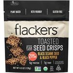 Flackers Toasted Seed Crisps Black Sesame Seed And Black Pepper 4.5 Ounces