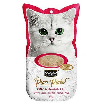 Kit Cat Purr Puree Tuna Smoked Fish Paste Cat Treats 4 X 15g