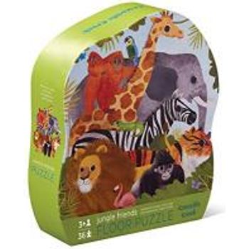 Crocodile Creek Jungle Friends 36 Piece Jigsaw Floor Puzzle With Heavy-duty Box For Storage Large 20 Inches X 27 Inches