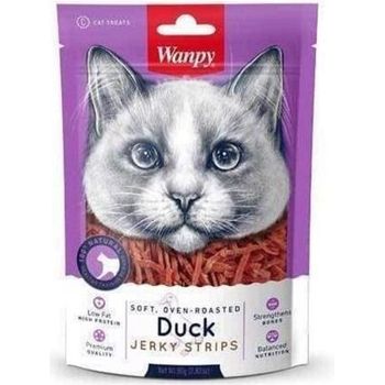 Wanpy Cat Treat Oven Roasted Duck Strips Jerky 80g
