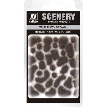 Vallejo Scenery Diorama Products Wild Tuft Brown Medium 4mm