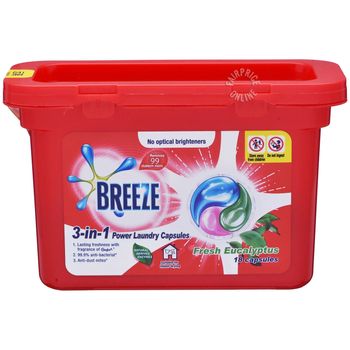 Breeze 3in1 Power Laundry Capsules Fresh Eucalyptus 270g