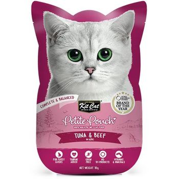 Kit Cat Petite Pouch Complete And Balanced Tuna And Beef in Aspic 70g
