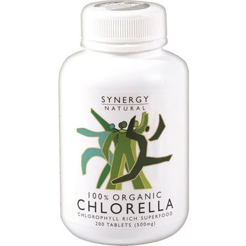 Synergy Natural Chlorella 500mg Tablets Organic 200 Tablets