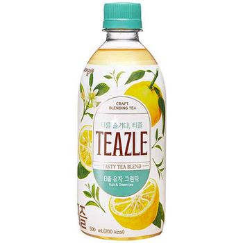 Woongjin Teazle Peach Oolong Tea and Yuja Green Tea 500ml