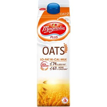 F&N Magnolia Plus Low Fat Hi Cal Uht Milk with Oats 1l