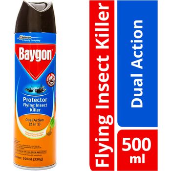 Baygon Protector Flying Insect Killer Dual Action 500ml