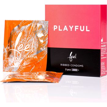 Nulatex Feel Playful Ribbed Condoms 3pcs