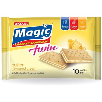 Jack 'n Jill Magic Butter Flavoured Cream Cracker Sandwich 10 X 15g