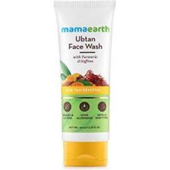 Mamaearth Ubtan Natural Face Wash For Dry Skin With Turmeric Saffron For Tan Removal And Skin Brightning 100ml Sls Paraben Free