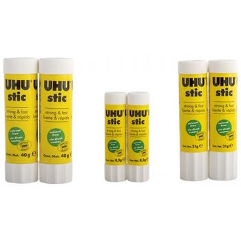 UHU Glue Stick 8.2g/21g/40g (Bundle of 2)