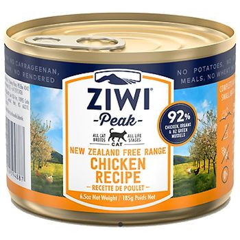 Ziwi Peak Canned Wet Cat Food All Natural High Protein Grain Limited Ingredient With Superfoods chicken 185g